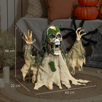 Halloween Animated Skeleton with Glowing LED Eyes, Scary Halloween