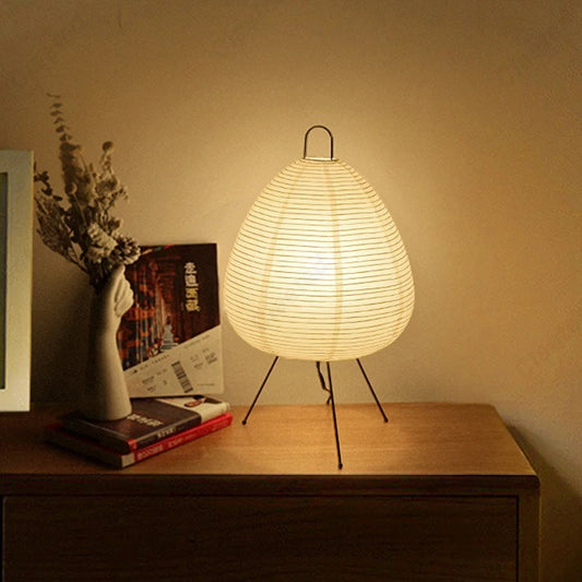 Japanese Design Paper Table Lamp Tripod Rice Paper Table UK Plug