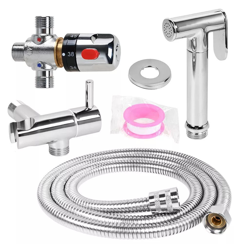 Thermostatic Mixer Valve Toilet Shower Head Bidet Spray Muslim Shower Shattaf UK