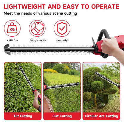 Electric Cordless Hedge Trimmer Tree Branch Cutter Tool with Battery & Charger