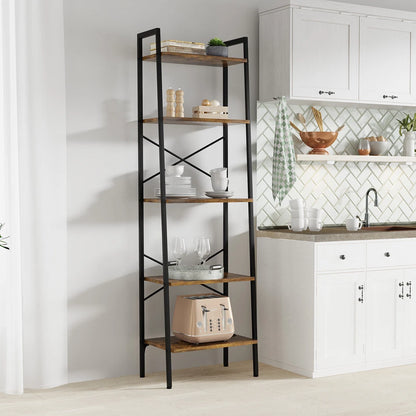 Ladder Shelf Bookcase Tier Display Storage Shelving Unit Stand Wall Rack