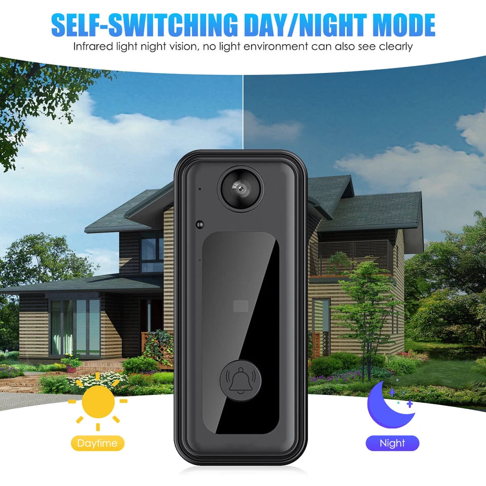 Wireless WiFi Smart Video Doorbell Phone Security Camera Door Ring Intercom Bell