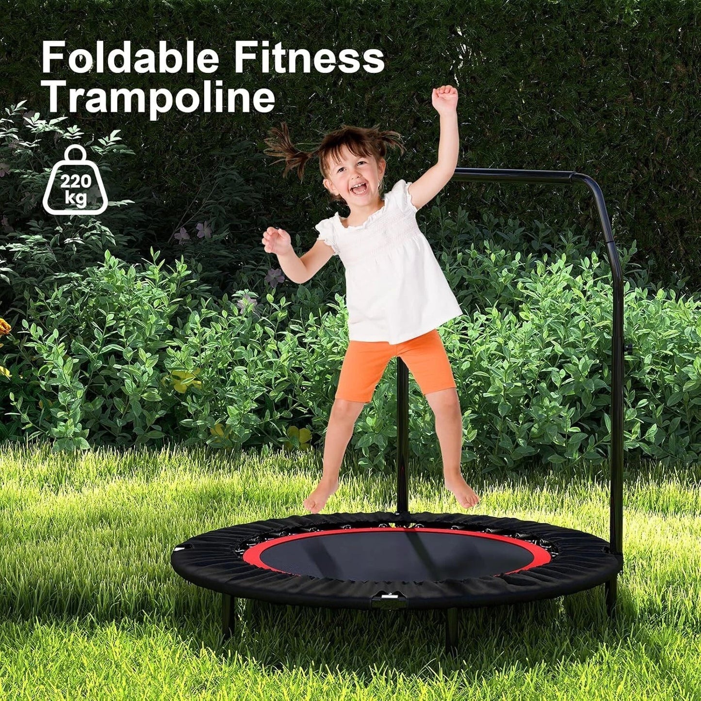 48in Foldable Fitness Trampoline Rebounder Indoor/Outdoor Body Exercise