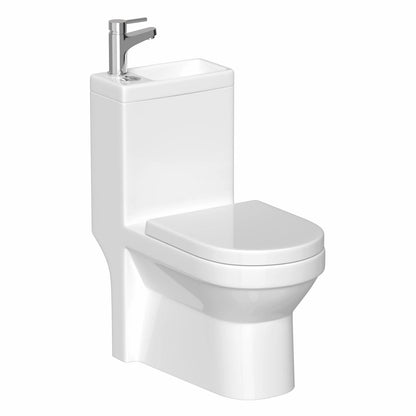 2 in 1 Close Coupled Toilet With Sink On Top Combo Space Saving Cloakroom Unit