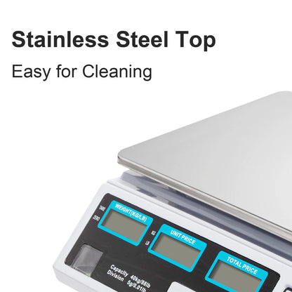 40Kg Digital Pricing Scale Electronic Price Computing Weight Shop Market UK Plug