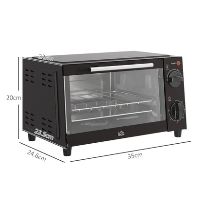 Mini Oven 9L Countertop Toaster Oven with Timer Control 750W Black