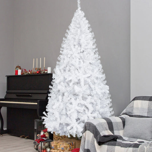 Large 6FT Christmas Tree Artificial Xmas Tree White With Stand Festive Decor