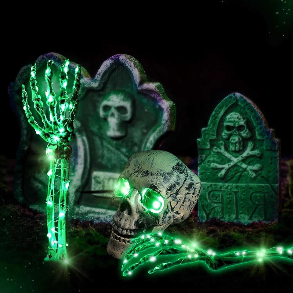Large Ground Breaking Skeleton with Light Up Eyes Halloween Decoration Prop