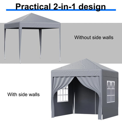 2X2M Pop-up Gazebo with 4 Sides Outdoor Garden Canopy Party Tent