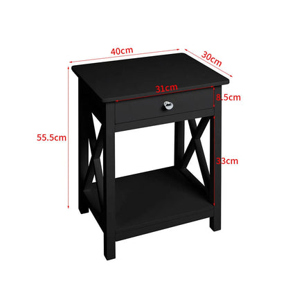 Bedside Table Cabinet Nightstand Small Side End Table Storage Drawer Organizer