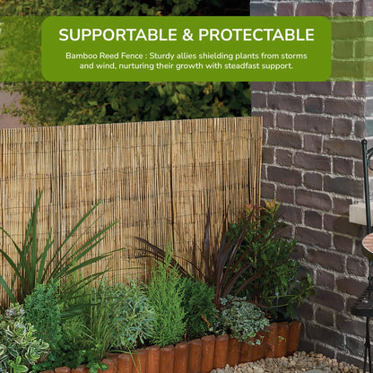 Bamboo Slat Fence Screen Roll Screening Fencing Privacy Sun Panel Garden Outdoor