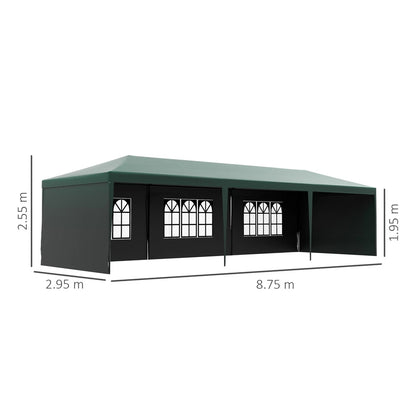 9m x 3m Outdoor Garden Gazebo Wedding Party Tent Canopy Marquee Green