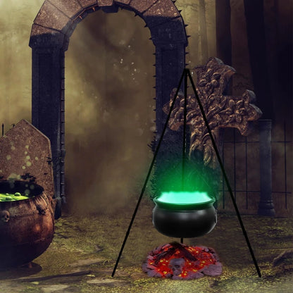 Halloween Decor Outdoor Large Witches Cauldron on Tripod with Light Yard Decor