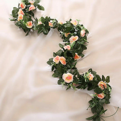 2.5m Artificial Flower Silk Rose Leaf Garland Vine Ivy Home Wedding Garden
