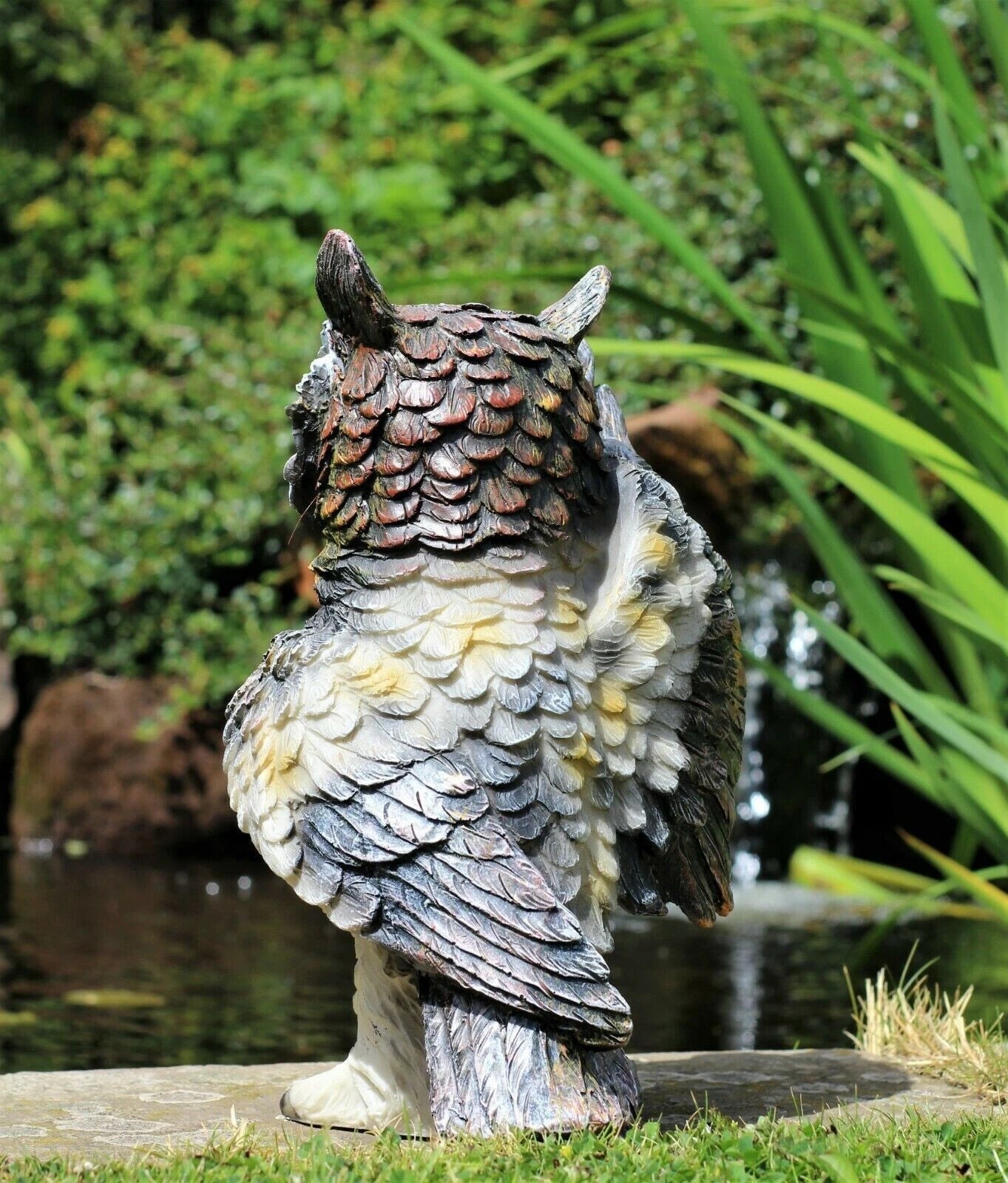 Garden Solar Ornament Owl Bird Light Up LED Lantern Statue Figurine Decor Patio