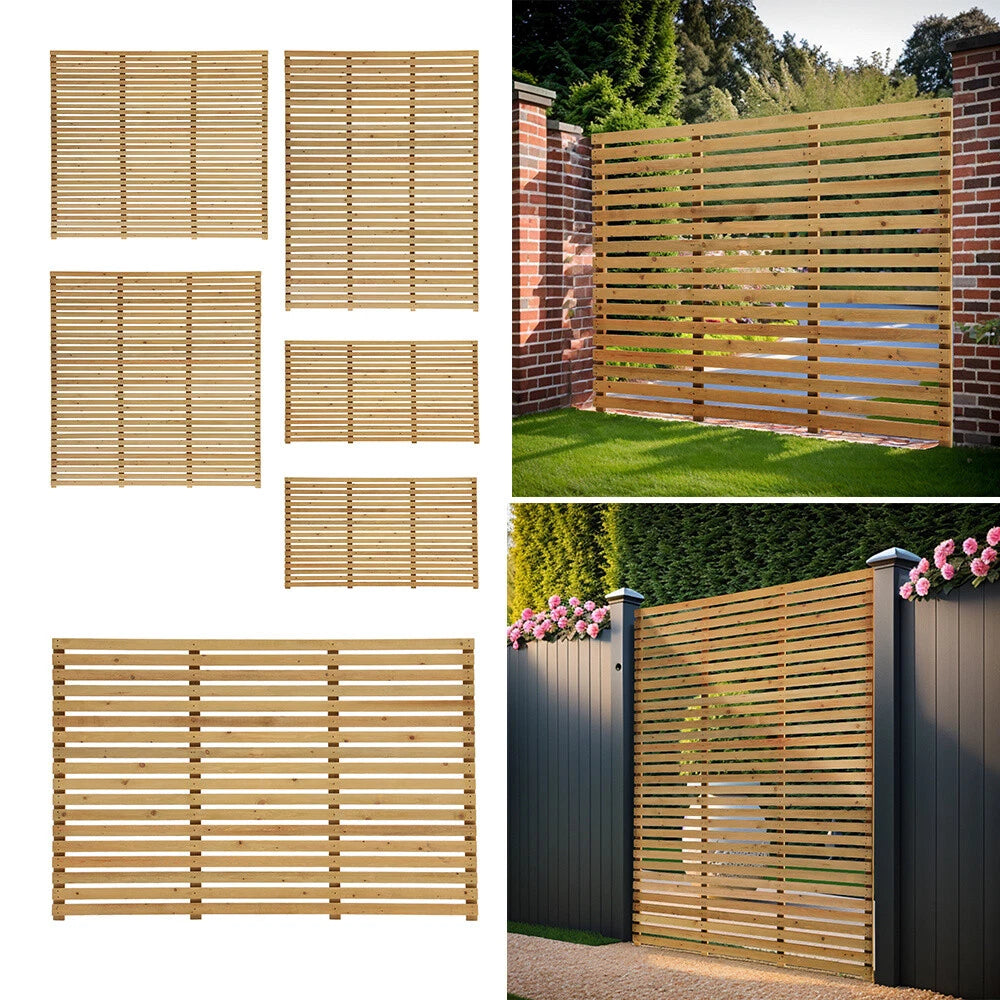 6ft Contemporary Slatted Rough Sawn Treated Fence Panel