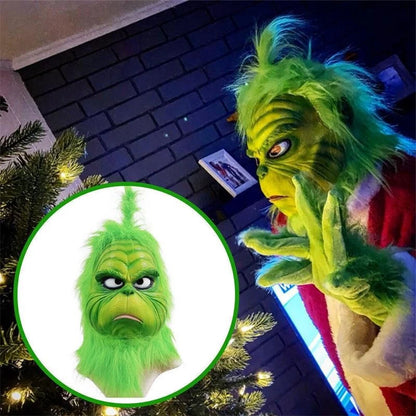 The Grinch Latex Mask Adults Costume Cosplay Christmas Fancy Dress Outfits