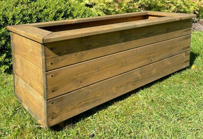 Trough Rectangle Wooden Garden Planter Extra Deep Large Raised Quality Planter