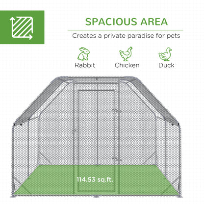 Chicken Run W/ Roof, Walk In Chicken Coop, Hen House Duck Pen
