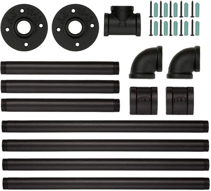 6ft Heavy Duty Clothes Rail Pipe Garment Rack Wall Mounted Hanging Clothes Pole