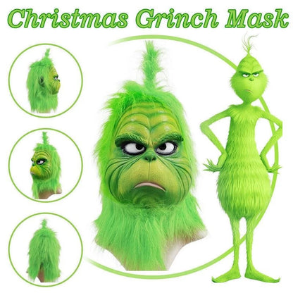 The Grinch Latex Mask Adults Costume Cosplay Christmas Fancy Dress Outfits