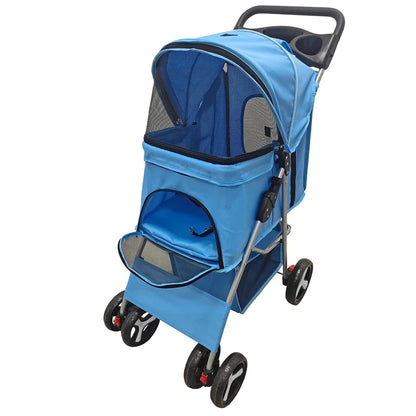 Pet Stroller Dog Cat Puppy Pram Pushchair Travel Cart Jogging Buggy Carrier