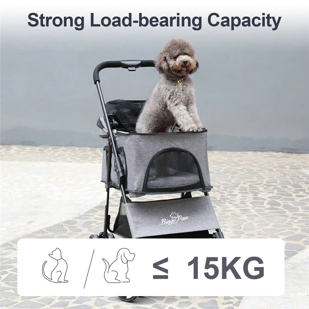 XXL Pet Stroller Pram Dog Carrier Trailer Stroller Travel Walk Carrier Load 30kg