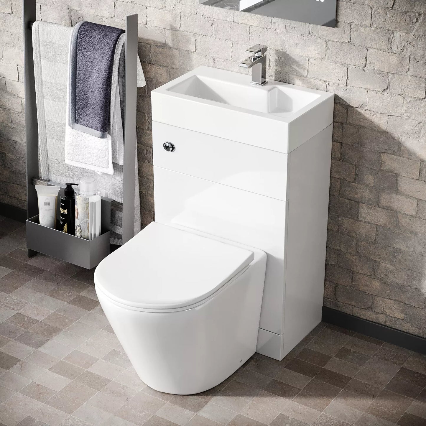 Debra 2 in 1 Compact Basin and BTW Rimless Toilet Combo Space Save Cloakroom