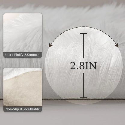Large Faux Fur Sheepskin Rug Fluffy Mat Room Sofa Hairy Mat Shaggy Floor Carpet