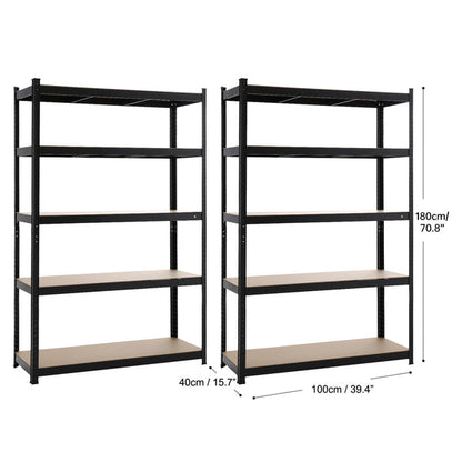 5 Tiers Shelving Units Warehouse Racking Shelf Steel Garage Unit 180x100x40CM
