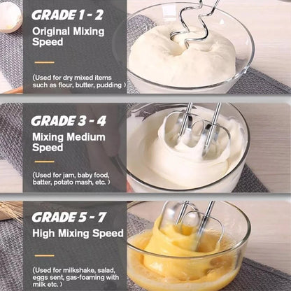 7 Speed + Cake Electric Stand Mixer Food Multi Mixing Bowl Blender Beater Dough