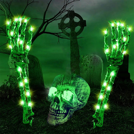 Large Ground Breaking Skeleton with Light Up Eyes Halloween Decoration Prop