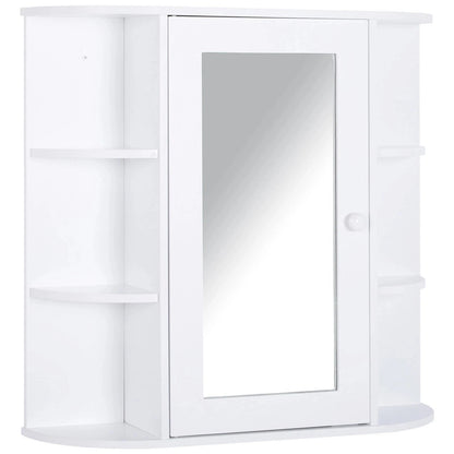 Wall Mounted Bathroom Cabinet with Mirror Single Door Storage Shelves