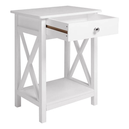 Bedside Table Cabinet Nightstand Small Side End Table Storage Drawer Organizer