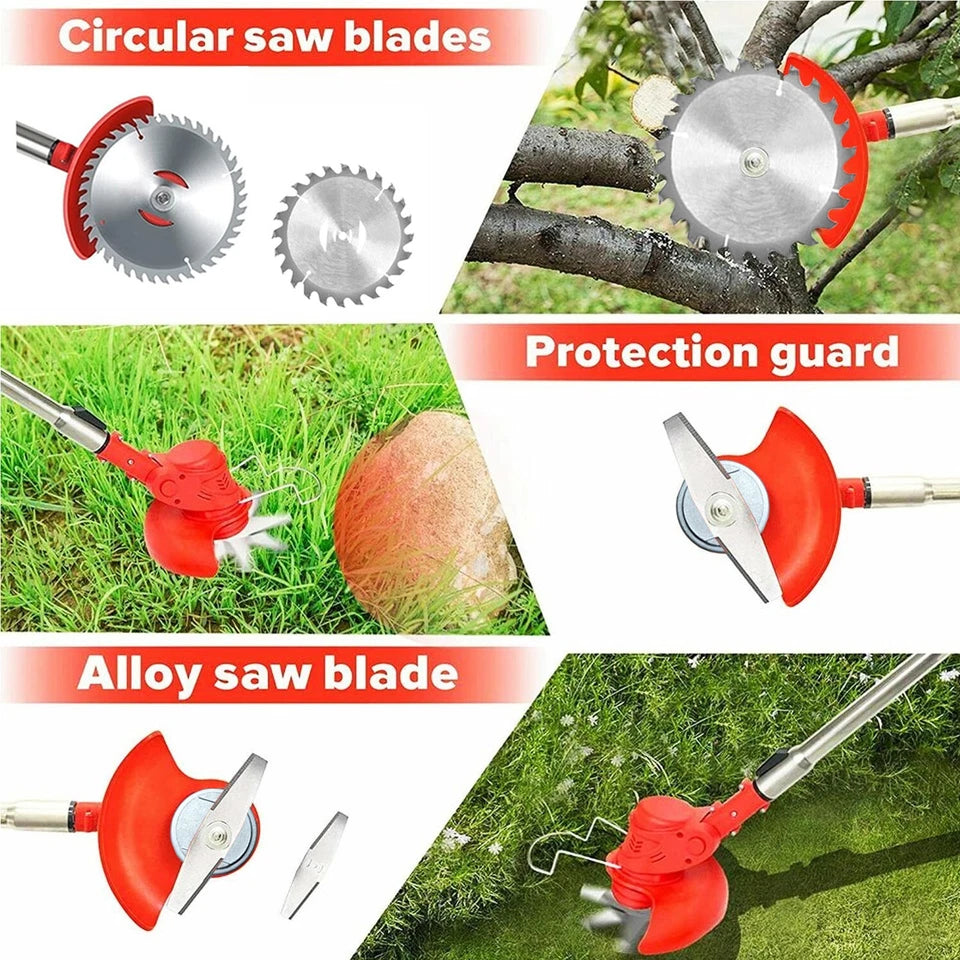 3-in-1 Cordless Strimmer Grass Trimmer Cutter Garden Lawn Edger + 2x 12V Battery