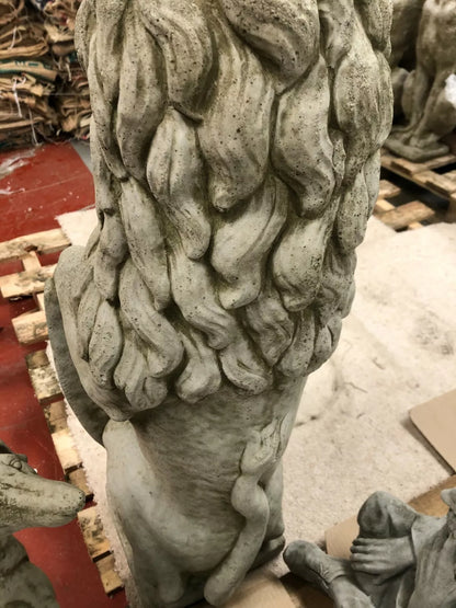 Pair Armorial Lion Statues | Reconstituted Stone Animal Concrete Garden Ornament