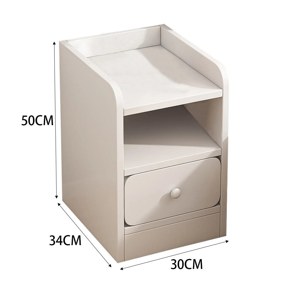 Bedside Table White Drawer Cabinet