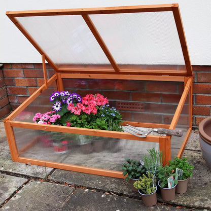 Wooden Cold Frame Mini Green Grow House Garden Plants Vegetables Seeds