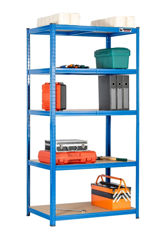 5 Tier Blue Metal Garage Shelving Unit 1000kg 180 x 90 x 60cm