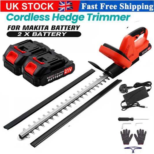 Brushless Cordless Hedge Trimmer Tree Branch Cutter Tool with 2Battery & Charger