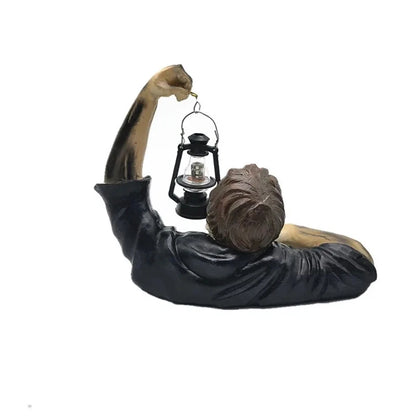 LED Lantern Garden Statue Decoration Halloween Zombie Tomb Climbing Sculpture