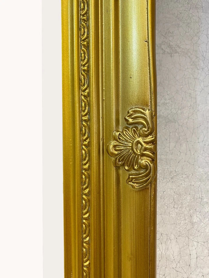Antique Gold Ornate Wall Mirror with Stunning Hardwood Frame, Size 53 x 43cm