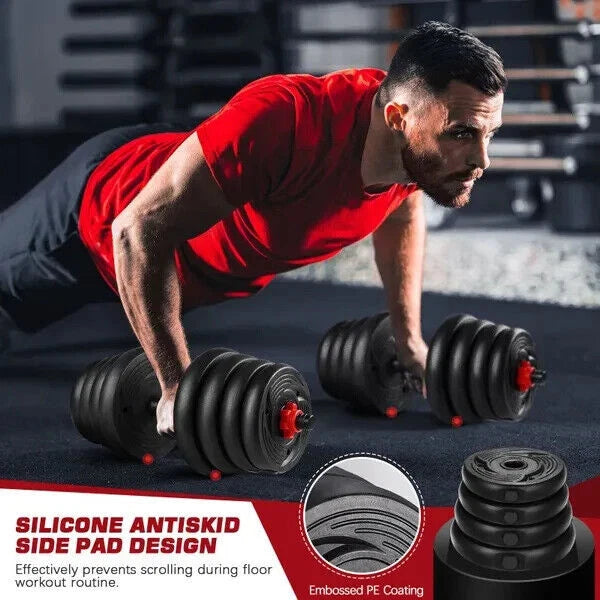 20kg Dumbbells Barbell Set with Connecting Rod