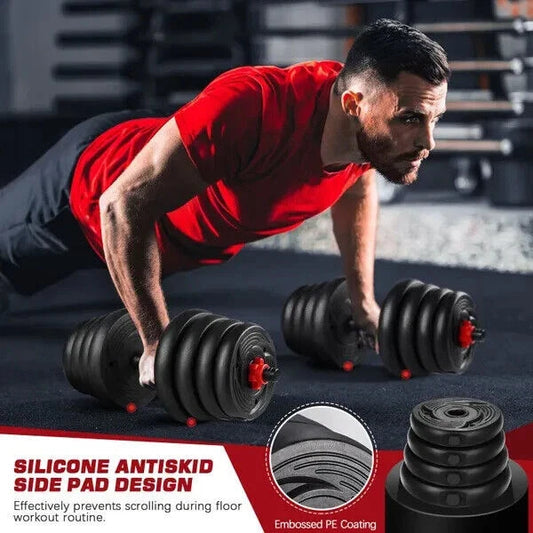 20kg Dumbbells Barbell Set with Connecting Rod