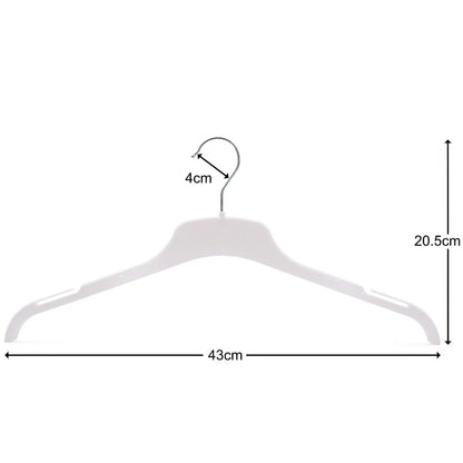 Strong Plastic Coat Clothes Hangers for Tops, Shirts, Dresses