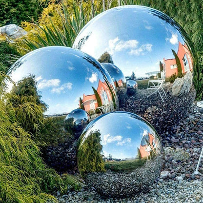 6PCS Garden Sphere Stainless Steel Mirror Gazing Balls