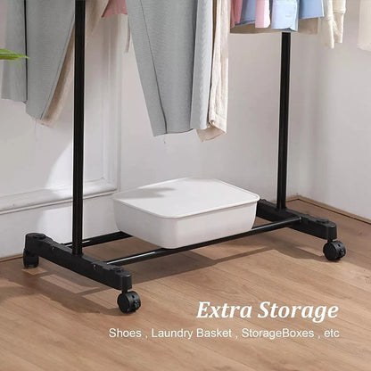 Metal Clothes Rail Storage Garment Shelf Hanging Display Stand Rack