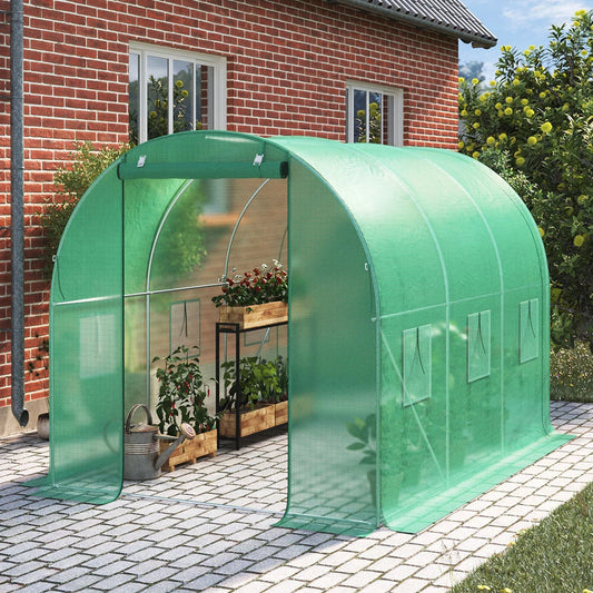 Walk-in Greenhouse Galvanised Frame Polly Tunnel Patio Garden Outdoor Polytunnel