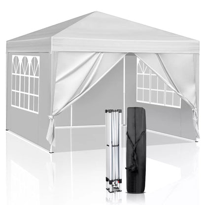 3x3M Heavy Duty Gazebo Marquee Popup Waterproof Garden Party Tent 4 WallSides