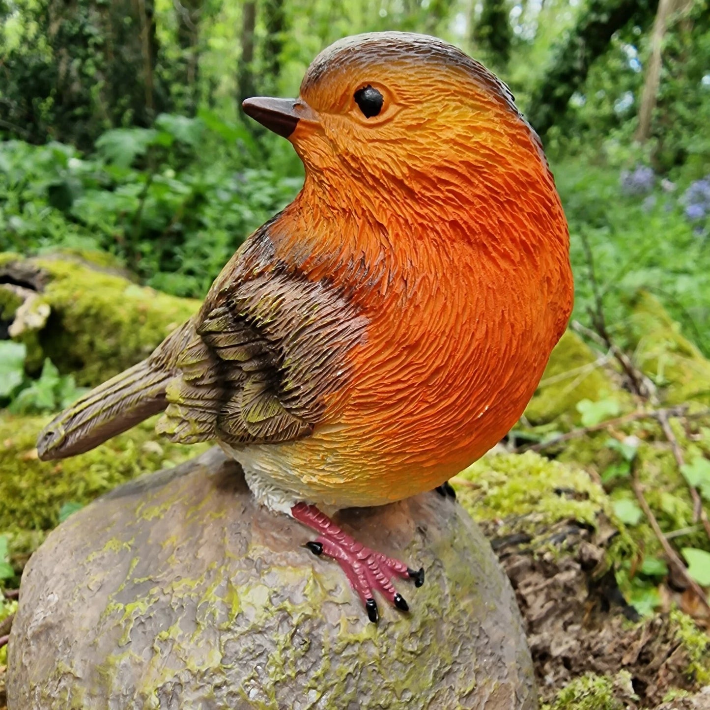 Robin on a Stone Resin Garden Ornament Resin Bird Sculpture Figurine